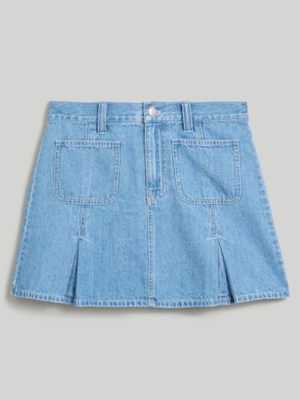 Madewell Denim Mini Skirt Size 25 Light Wash Pleated Coastal Cowgirl Y2K